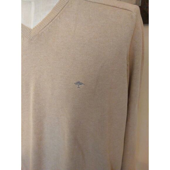FYNCH-HATTON SUPERSOFT COTTON Men's 3XL V Neck Tan Sweater Jumper - Picture 3 of 12
